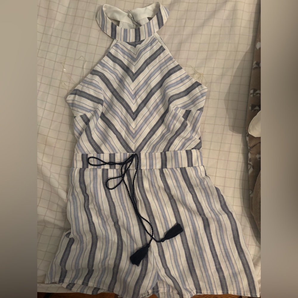 Striped Blue and White Women's Shorts